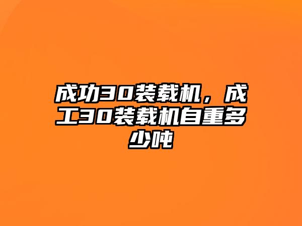 成功30裝載機，成工30裝載機自重多少噸