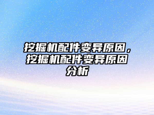 挖掘機配件變異原因，挖掘機配件變異原因分析