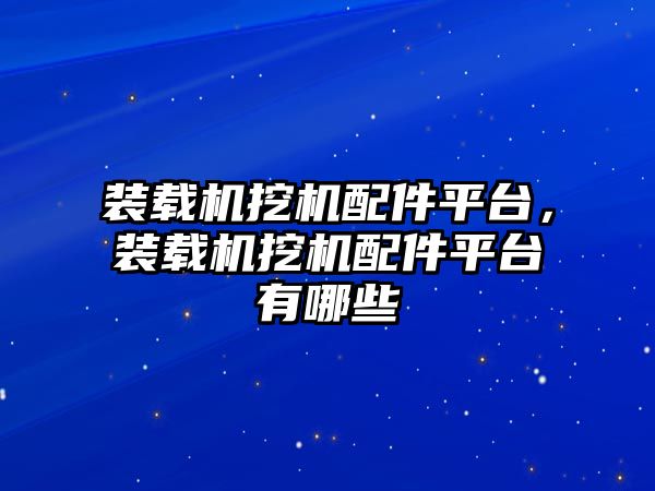 裝載機(jī)挖機(jī)配件平臺，裝載機(jī)挖機(jī)配件平臺有哪些