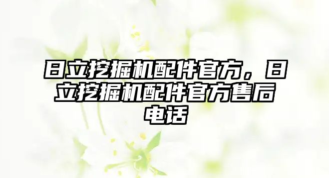 日立挖掘機配件官方，日立挖掘機配件官方售后電話