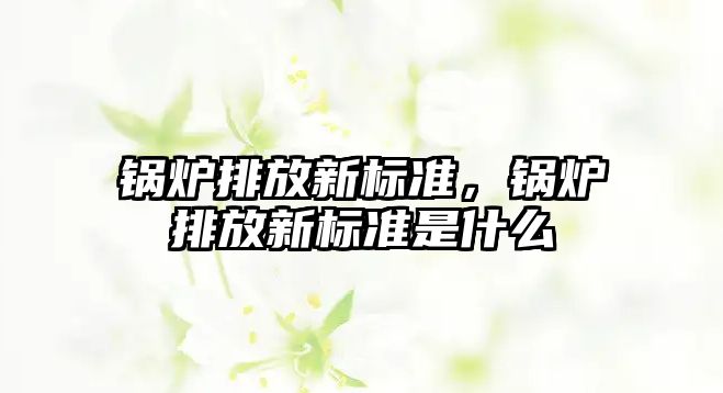 鍋爐排放新標(biāo)準(zhǔn)，鍋爐排放新標(biāo)準(zhǔn)是什么