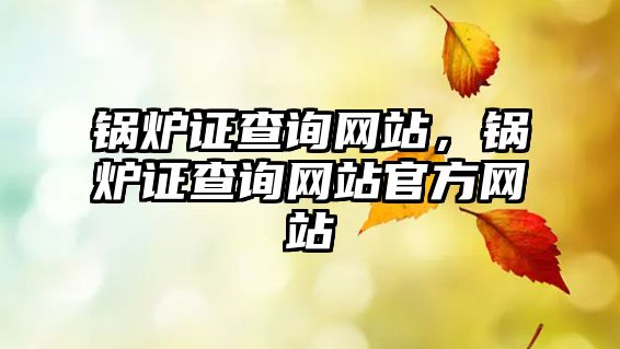 鍋爐證查詢網(wǎng)站，鍋爐證查詢網(wǎng)站官方網(wǎng)站