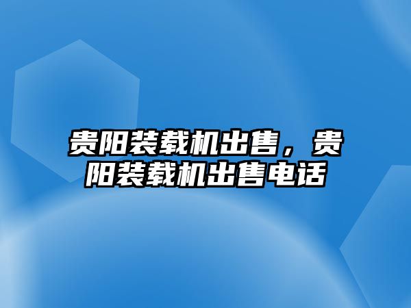 貴陽裝載機出售，貴陽裝載機出售電話