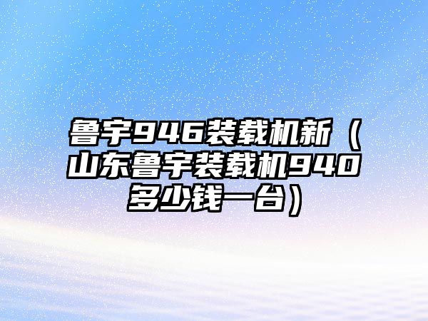 魯宇946裝載機(jī)新（山東魯宇裝載機(jī)940多少錢(qián)一臺(tái)）