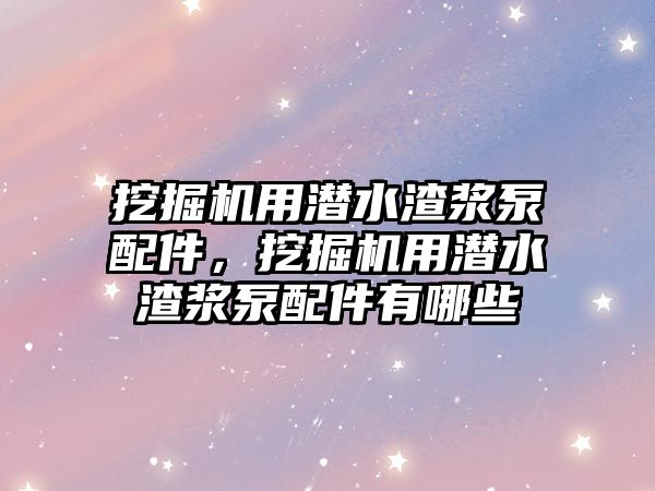 挖掘機用潛水渣漿泵配件，挖掘機用潛水渣漿泵配件有哪些