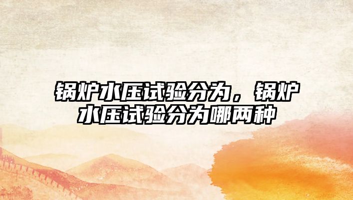 鍋爐水壓試驗分為，鍋爐水壓試驗分為哪兩種