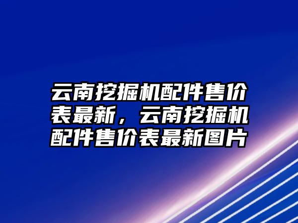 云南挖掘機配件售價表最新，云南挖掘機配件售價表最新圖片