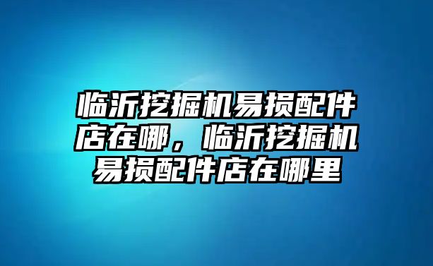 臨沂挖掘機(jī)易損配件店在哪，臨沂挖掘機(jī)易損配件店在哪里