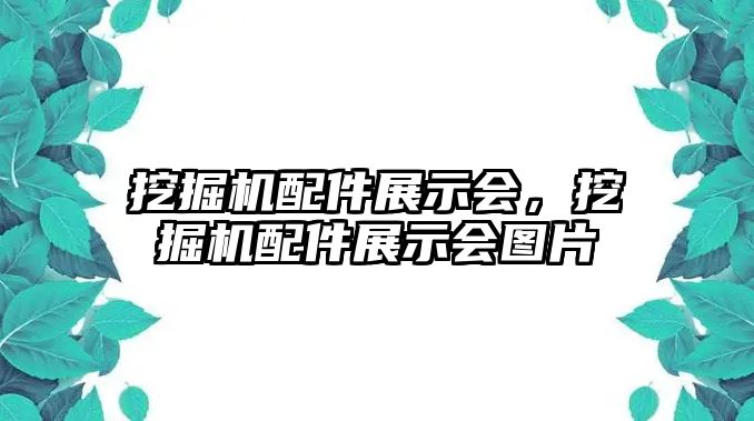 挖掘機(jī)配件展示會，挖掘機(jī)配件展示會圖片