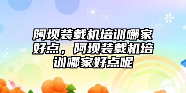 阿壩裝載機培訓哪家好點，阿壩裝載機培訓哪家好點呢