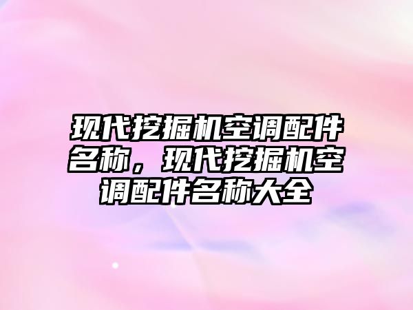 現(xiàn)代挖掘機(jī)空調(diào)配件名稱，現(xiàn)代挖掘機(jī)空調(diào)配件名稱大全