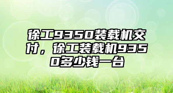 徐工9350裝載機交付，徐工裝載機9350多少錢一臺