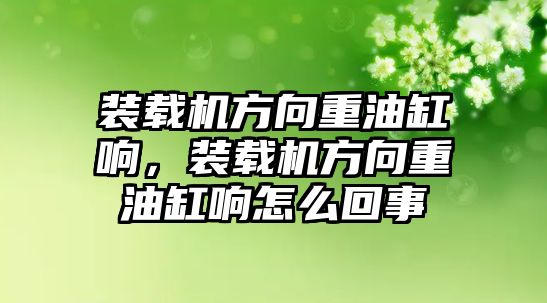 裝載機(jī)方向重油缸響，裝載機(jī)方向重油缸響怎么回事