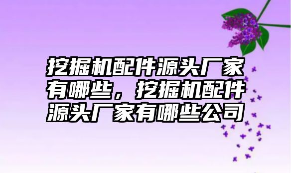 挖掘機配件源頭廠家有哪些，挖掘機配件源頭廠家有哪些公司