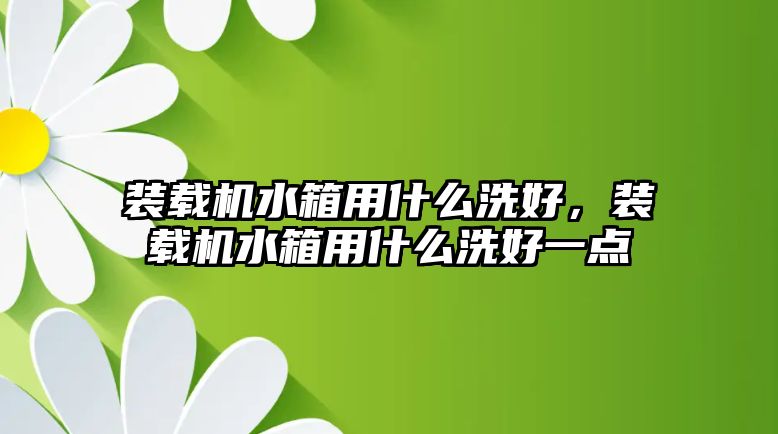 裝載機水箱用什么洗好，裝載機水箱用什么洗好一點