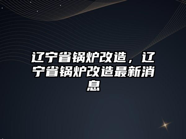 遼寧省鍋爐改造，遼寧省鍋爐改造最新消息