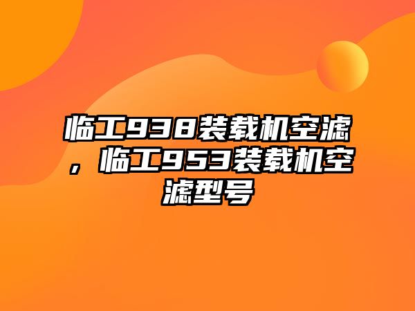 臨工938裝載機空濾，臨工953裝載機空濾型號