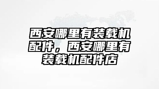 西安哪里有裝載機配件，西安哪里有裝載機配件店