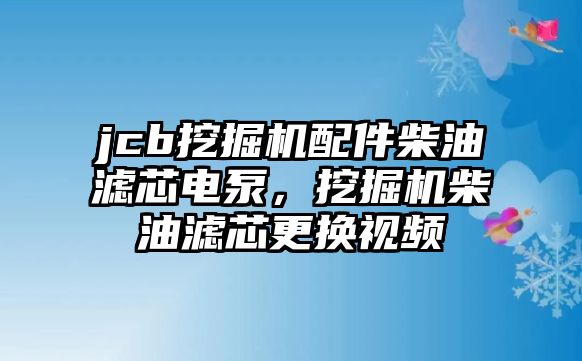 jcb挖掘機配件柴油濾芯電泵，挖掘機柴油濾芯更換視頻