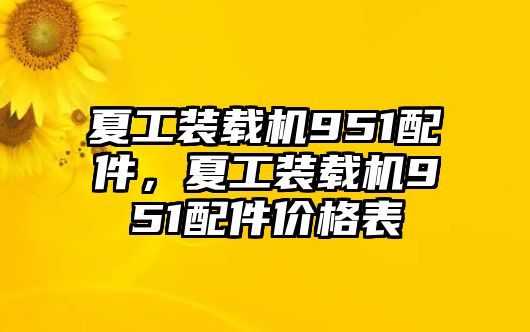 夏工裝載機951配件，夏工裝載機951配件價格表