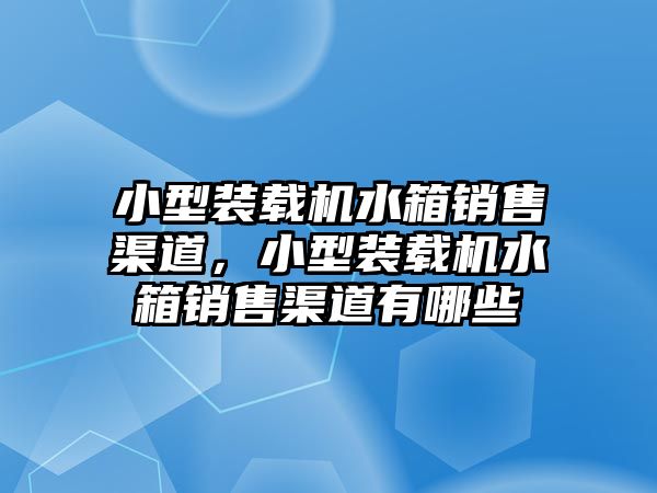 小型裝載機水箱銷售渠道，小型裝載機水箱銷售渠道有哪些