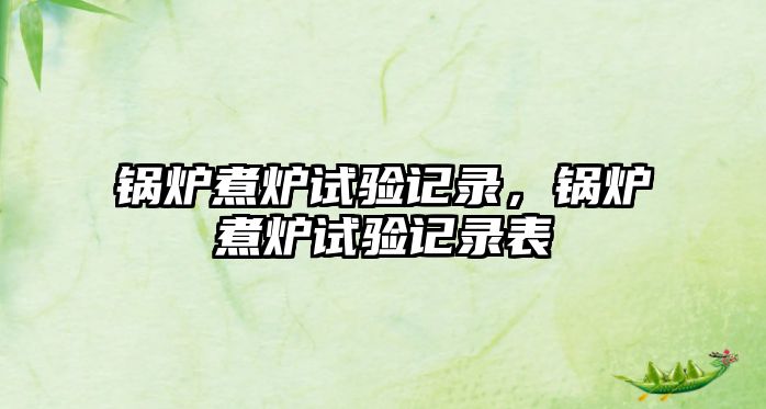 鍋爐煮爐試驗(yàn)記錄，鍋爐煮爐試驗(yàn)記錄表