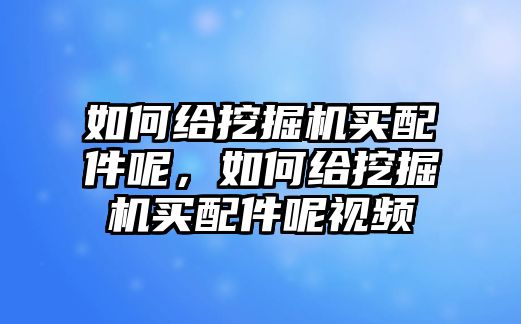 如何給挖掘機買配件呢，如何給挖掘機買配件呢視頻