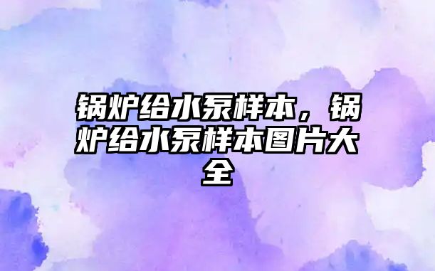 鍋爐給水泵樣本，鍋爐給水泵樣本圖片大全