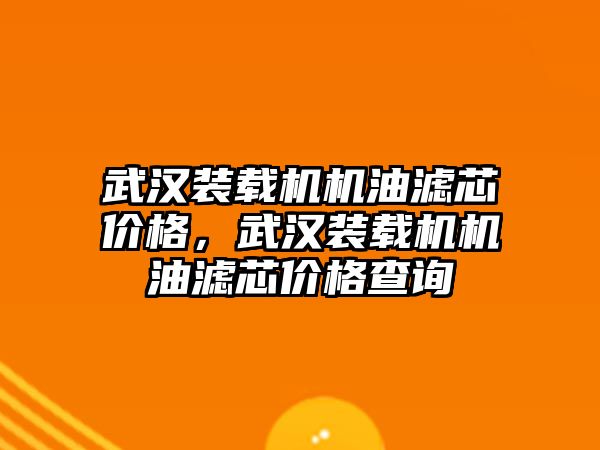 武漢裝載機機油濾芯價格，武漢裝載機機油濾芯價格查詢