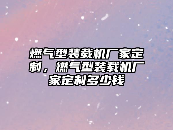 燃氣型裝載機廠家定制，燃氣型裝載機廠家定制多少錢