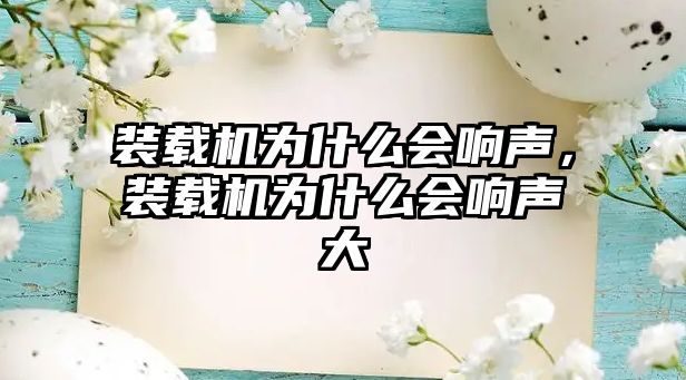 裝載機為什么會響聲，裝載機為什么會響聲大