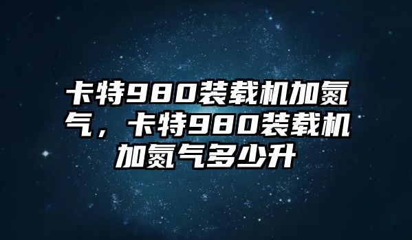 卡特980裝載機(jī)加氮?dú)?，卡?80裝載機(jī)加氮?dú)舛嗌偕?/>	
								</i>
								<p class=