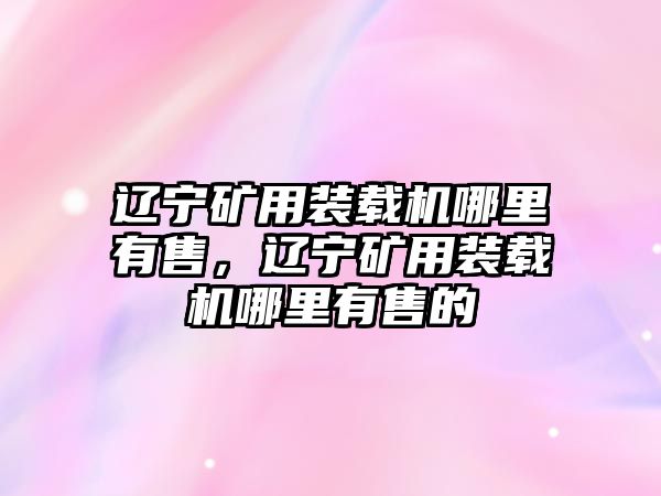 遼寧礦用裝載機(jī)哪里有售，遼寧礦用裝載機(jī)哪里有售的