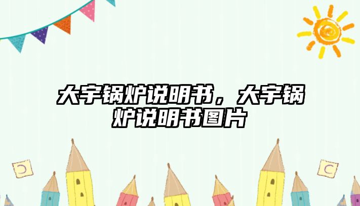 大宇鍋爐說(shuō)明書，大宇鍋爐說(shuō)明書圖片