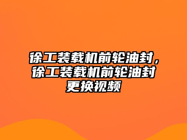 徐工裝載機前輪油封，徐工裝載機前輪油封更換視頻