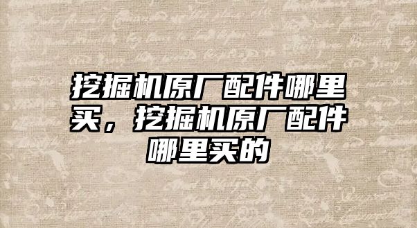 挖掘機原廠配件哪里買，挖掘機原廠配件哪里買的