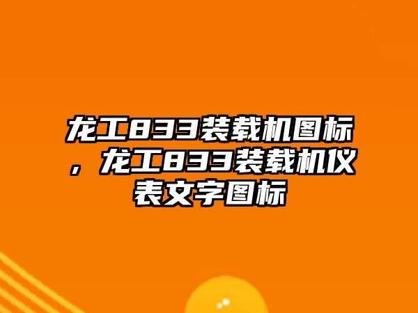 龍工833裝載機圖標，龍工833裝載機儀表文字圖標