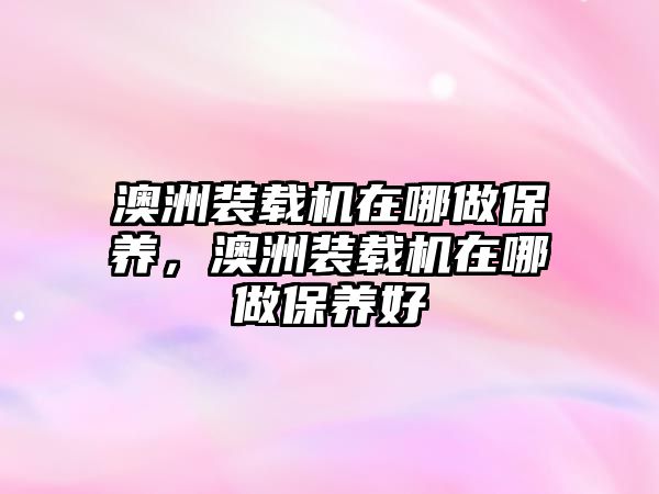 澳洲裝載機(jī)在哪做保養(yǎng)，澳洲裝載機(jī)在哪做保養(yǎng)好