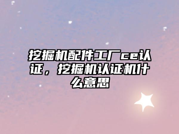 挖掘機配件工廠ce認證，挖掘機認證機什么意思