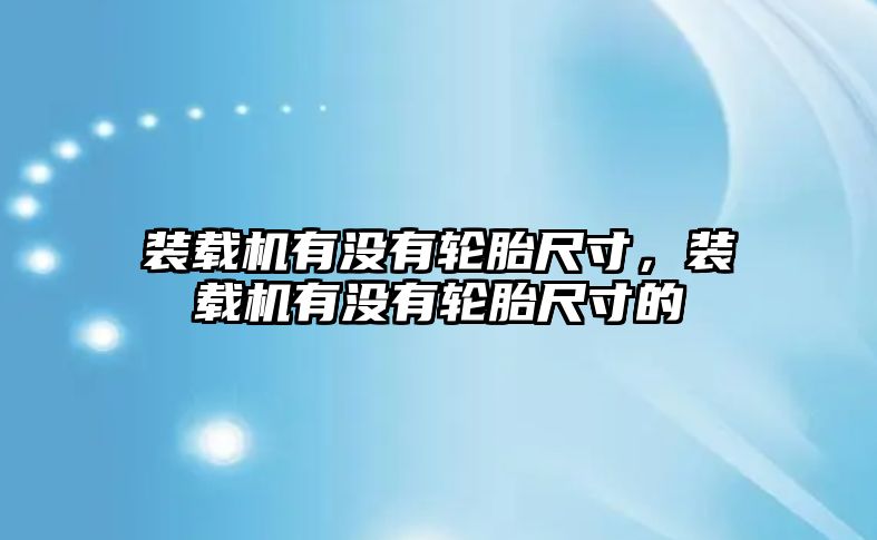 裝載機(jī)有沒(méi)有輪胎尺寸，裝載機(jī)有沒(méi)有輪胎尺寸的