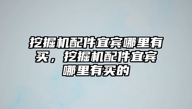 挖掘機配件宜賓哪里有買，挖掘機配件宜賓哪里有買的