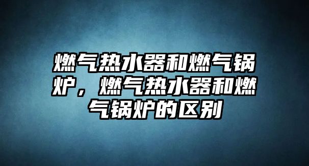 燃氣熱水器和燃氣鍋爐，燃氣熱水器和燃氣鍋爐的區(qū)別