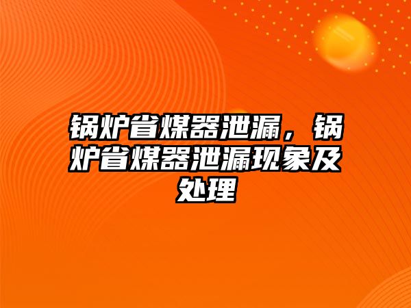 鍋爐省煤器泄漏，鍋爐省煤器泄漏現(xiàn)象及處理