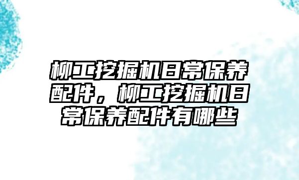 柳工挖掘機日常保養(yǎng)配件，柳工挖掘機日常保養(yǎng)配件有哪些