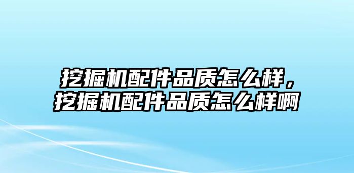 挖掘機配件品質(zhì)怎么樣，挖掘機配件品質(zhì)怎么樣啊