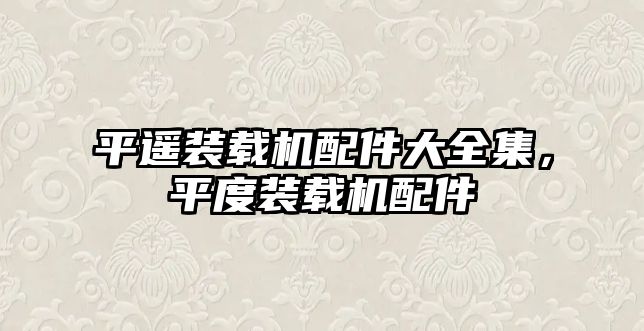 平遙裝載機配件大全集，平度裝載機配件