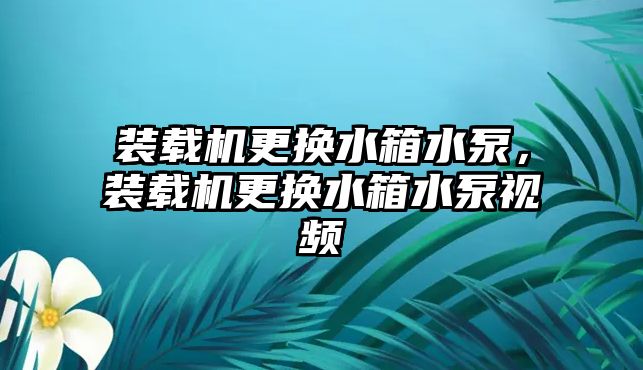 裝載機(jī)更換水箱水泵，裝載機(jī)更換水箱水泵視頻