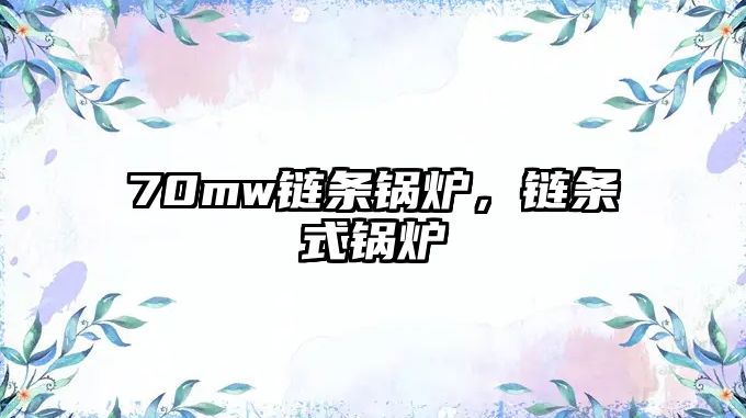 70mw鏈條鍋爐，鏈條式鍋爐