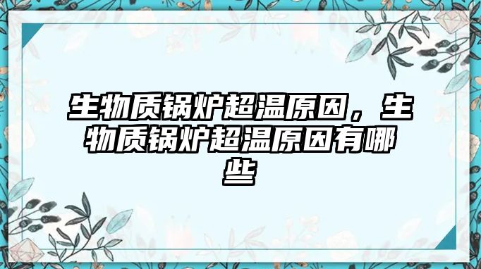 生物質(zhì)鍋爐超溫原因，生物質(zhì)鍋爐超溫原因有哪些