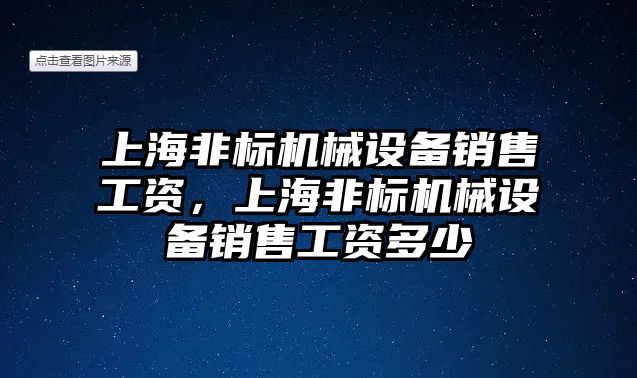 上海非標(biāo)機械設(shè)備銷售工資，上海非標(biāo)機械設(shè)備銷售工資多少